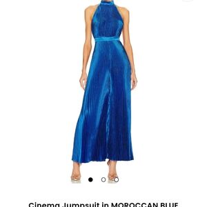 Lidee Cinema Halter Jumpsuit In Morrocan Blue